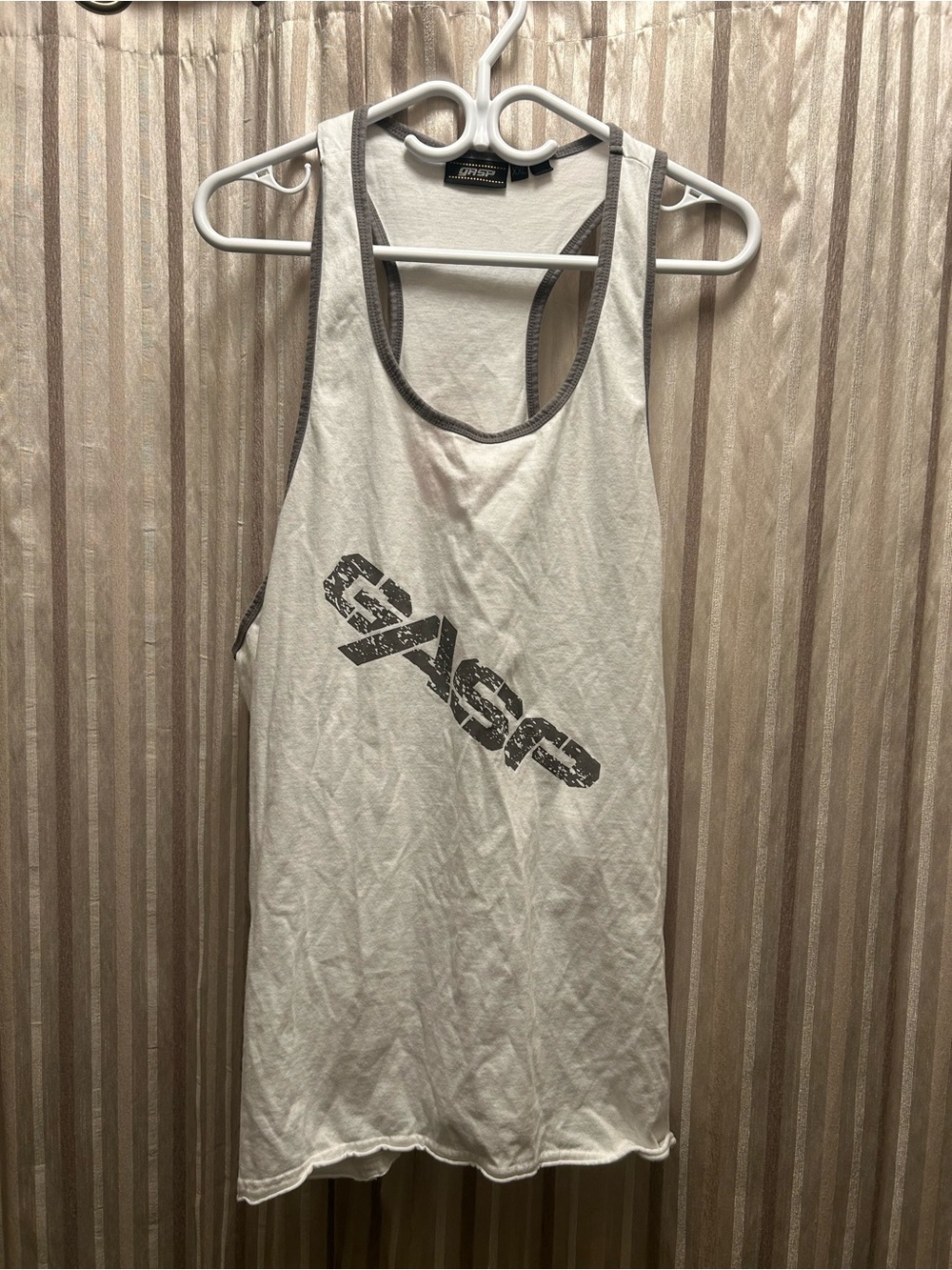 GASP Mens Vintage T-Back White Racerback Tank Top, Size XXL